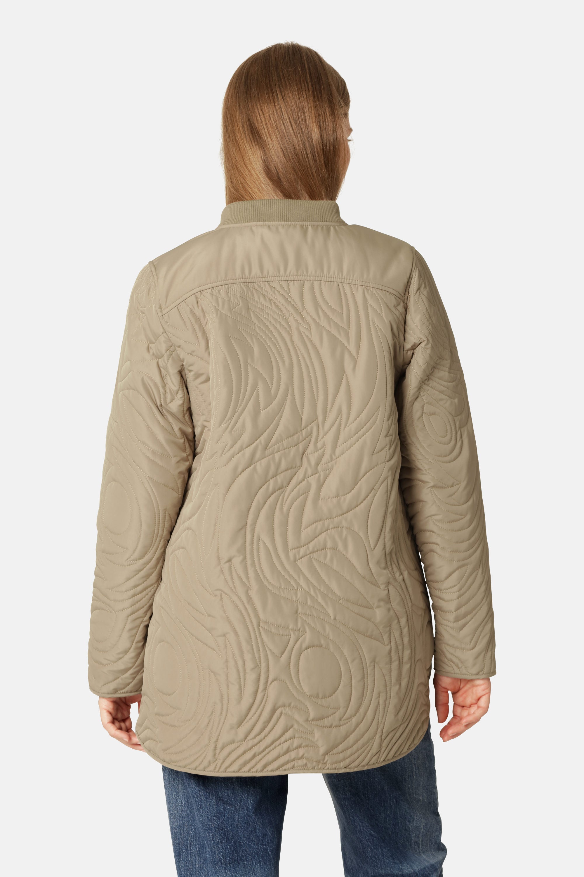 Kort Quiltad Jacka - Greige